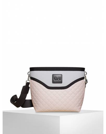 Чанта Flowerbag, пощальонка, розово-сива