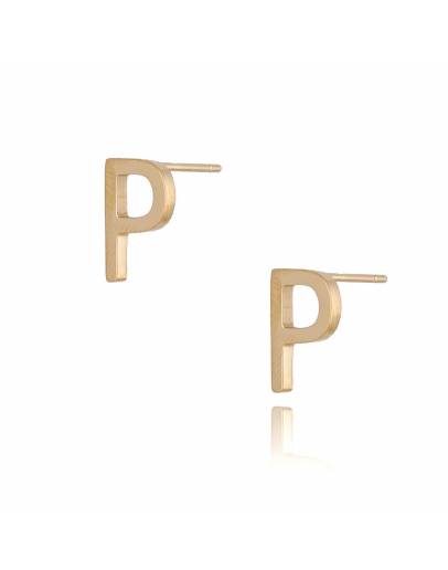 Обеци Alphabet Gold P