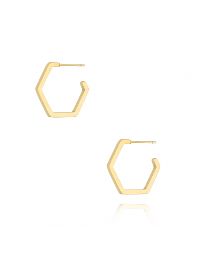 Обеци Small Hexagon Gold