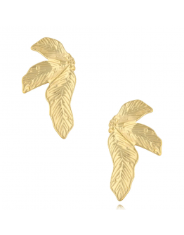 Обеци Textured Leaf Gold