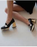 Обувки Sally Black & Gold